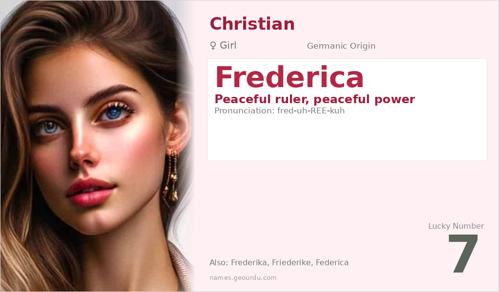 Frederica Name Meaning and Details