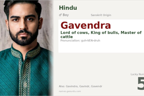 Gavendra Name Meaning — Sanskrit Origin, Boy Name & Details (2025)