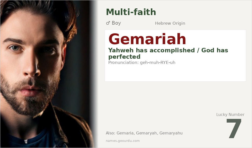 Gemariah Name Meaning and Details