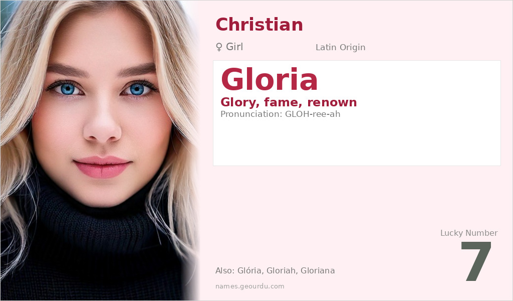 Gloria Name Meaning and Details