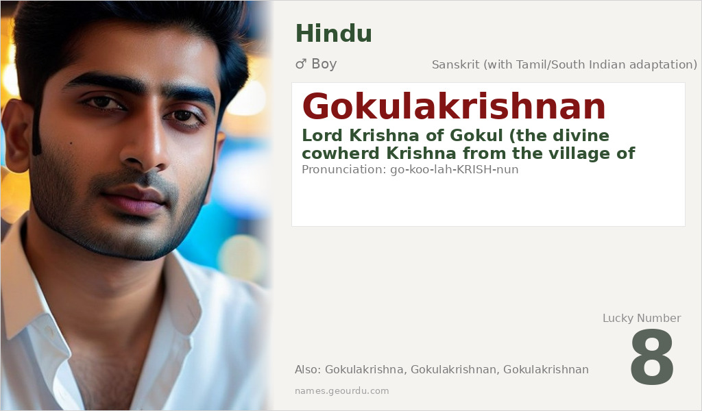 Gokulakrishnan Name Meaning and Details
