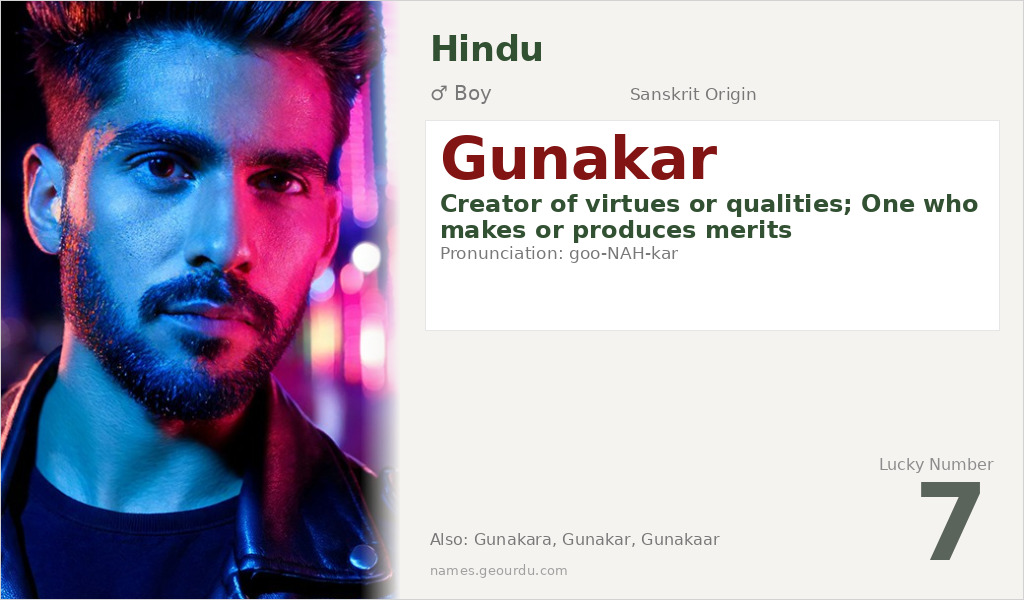 Gunakar Name Meaning and Details