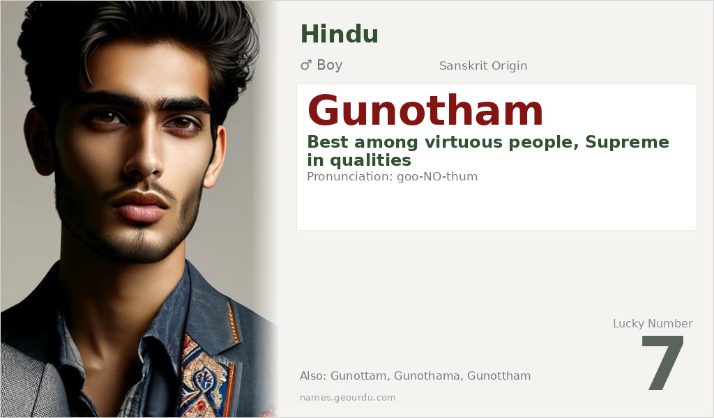 Gunotham Name Meaning and Details