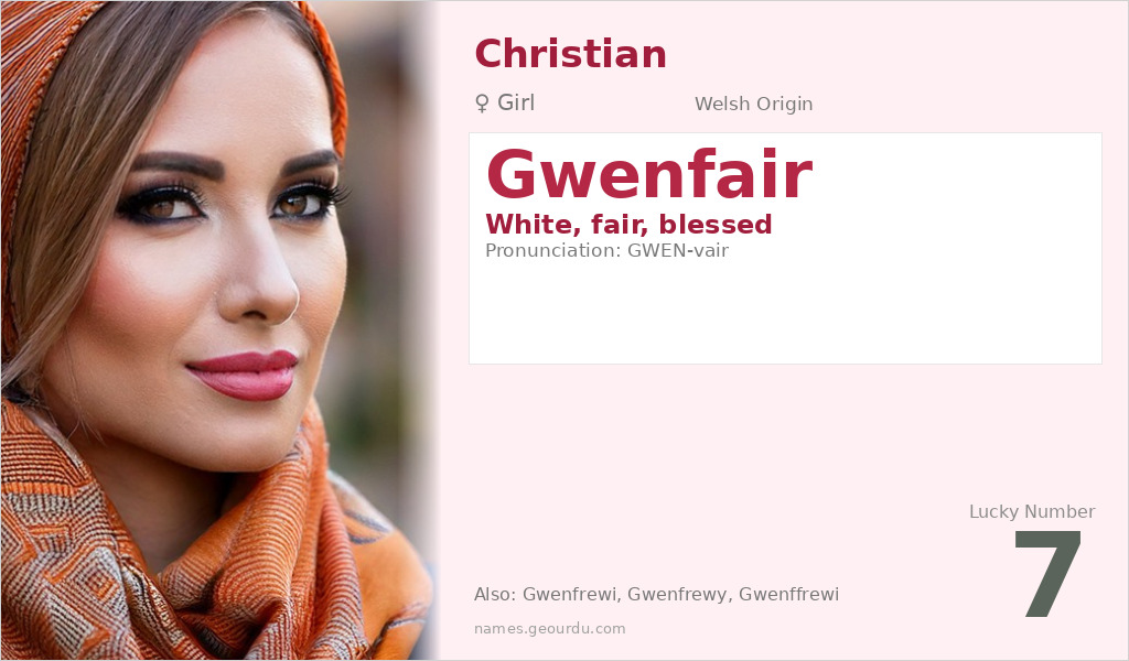 Gwenfair Name Meaning and Details