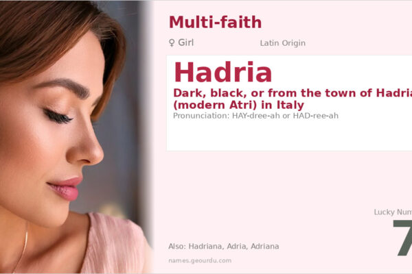 Hadria Name Meaning — Latin Origin, Girl’s Name & Historical Significance (2025)