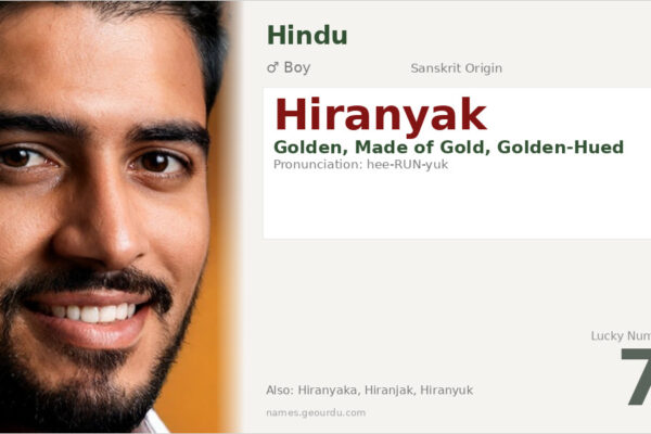 Hiranyak Name Meaning — Golden, Sanskrit Origin & Details (2025)