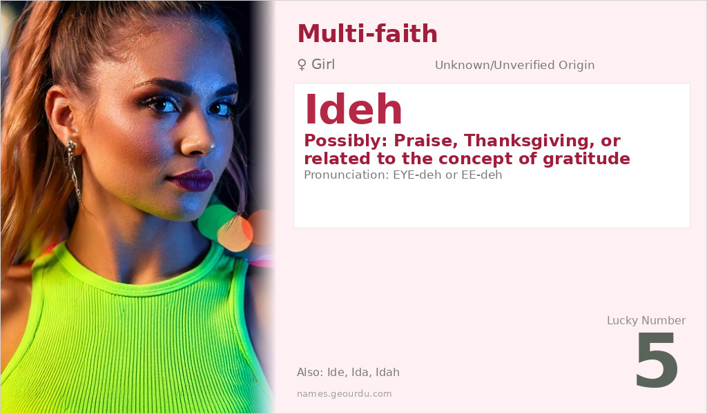 Ideh Name Meaning and Details