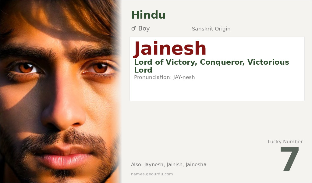 Jainesh Name Meaning and Details