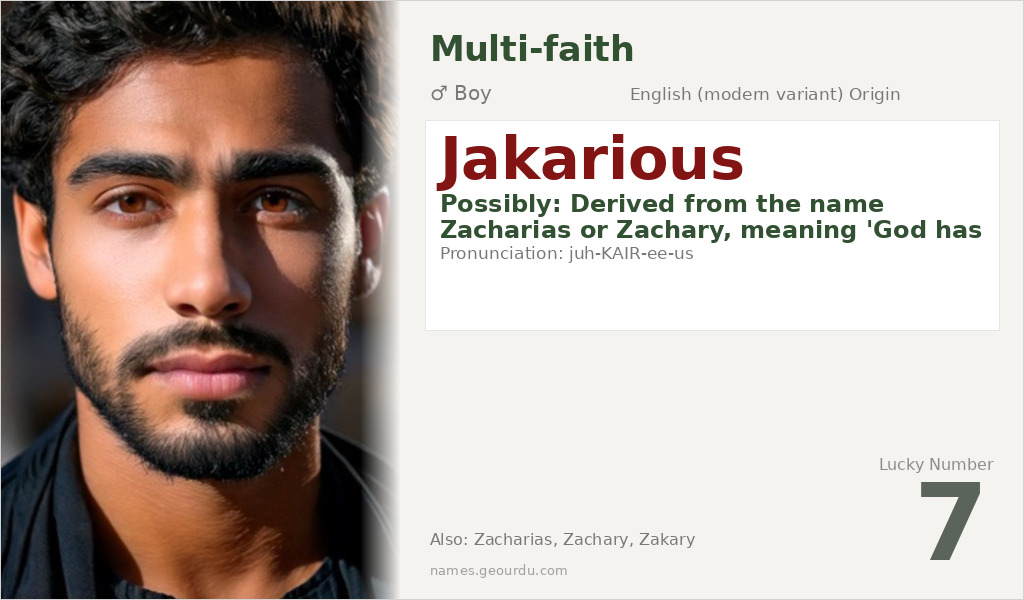 Jakarious Name Meaning and Details