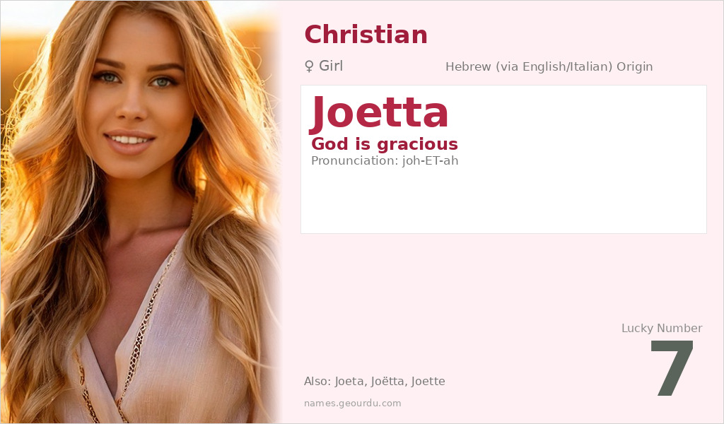 Joetta Name Meaning and Details