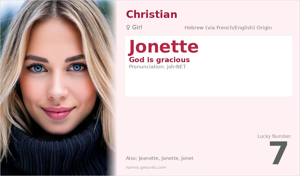Jonette Name Meaning and Details