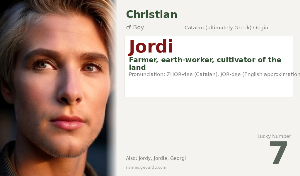 Jordi Name Meaning and Details