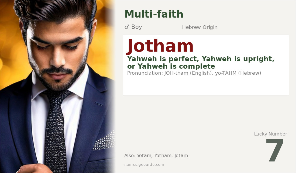 Jotham Name Meaning and Details