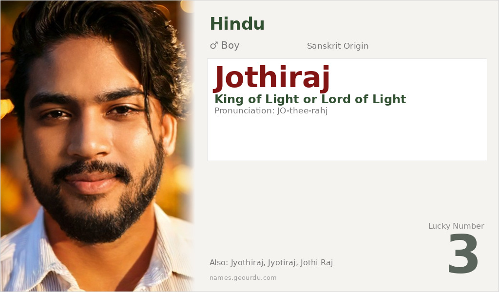 Jothiraj Name Meaning and Details