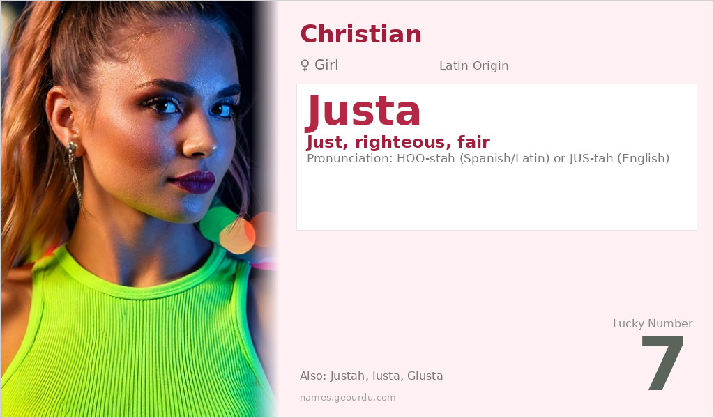 Justa Name Meaning and Details
