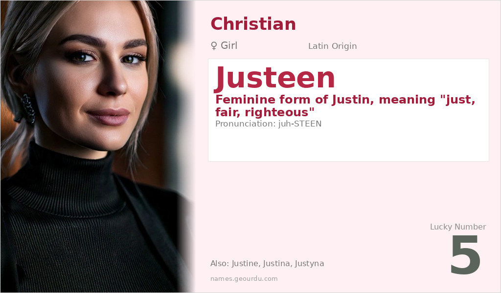 Justeen Name Meaning and Details