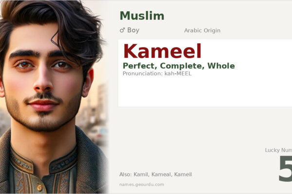 Kameel Name Meaning — Arabic Origin, Boy Name & Details (2025)