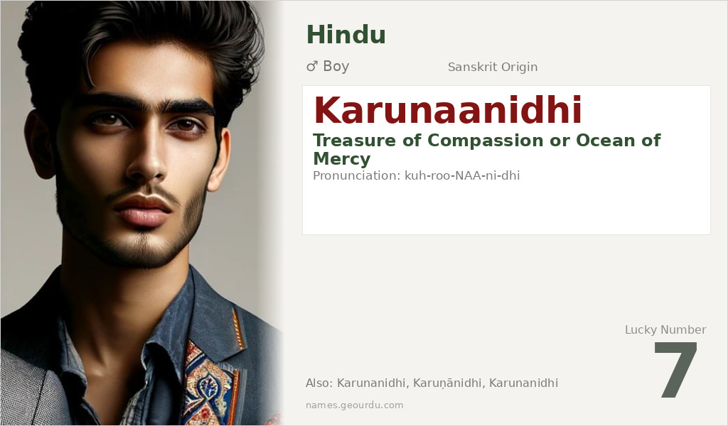 Karunaanidhi Name Meaning and Details