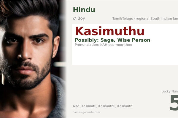 Kasimuthu Meaning — Origin, Gender & Details (2025)