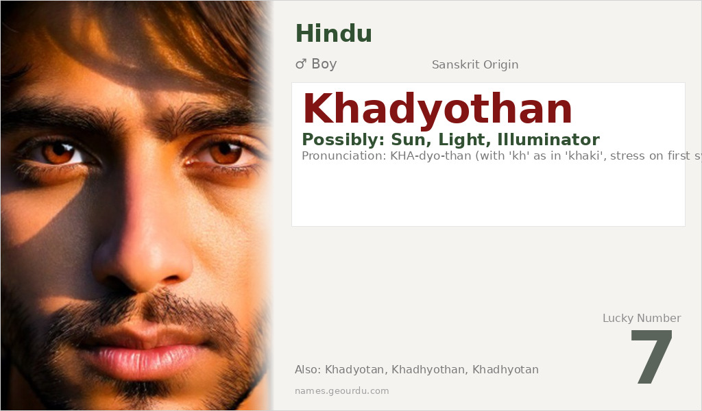 Khadyothan Name Meaning and Details