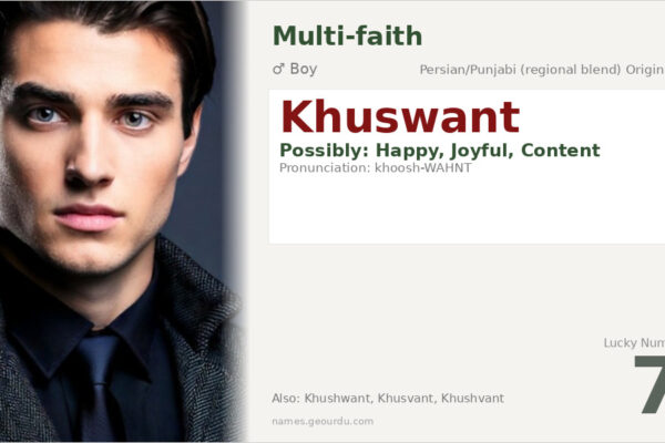 Khuswant Name Meaning — Origin, Gender & Details (2025)