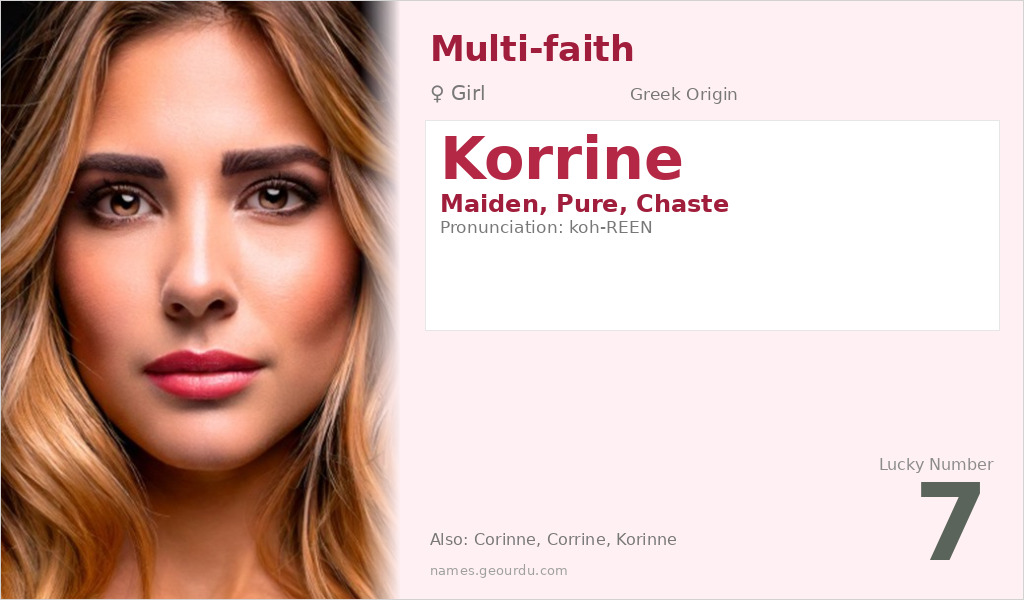 Korrine Name Meaning and Details