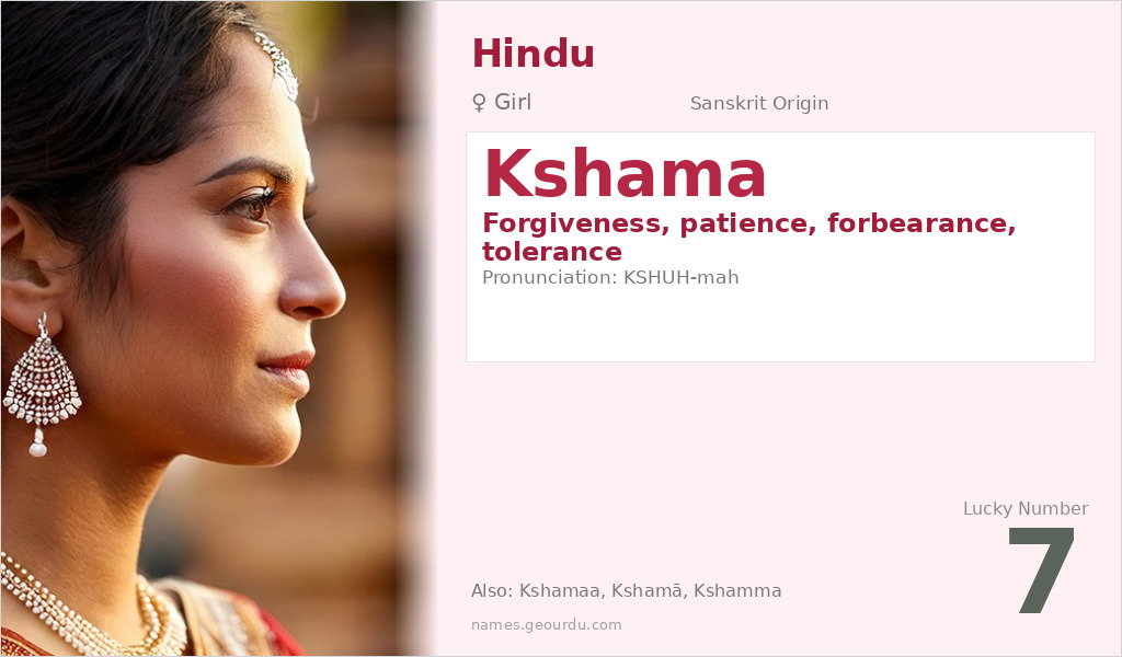 Kshama Name Meaning and Details