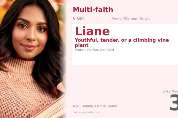 Liane Name Meaning — French/German Origin, Girl Name & Details (2025)