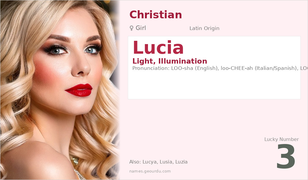 Lucia Name Meaning and Details