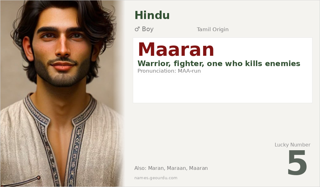 Maaran Name Meaning and Details