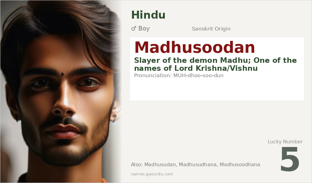 Madhusoodan Name Meaning and Details