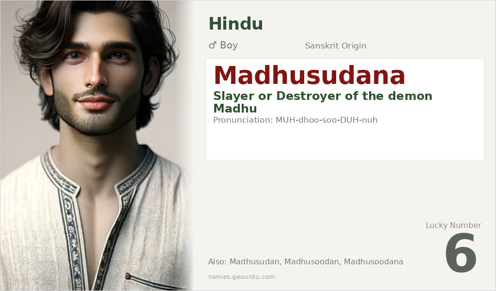 Madhusudana Name Meaning and Details