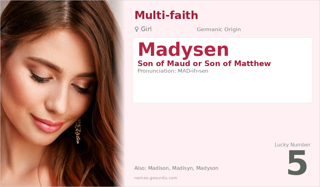 Madysen Name Meaning and Details