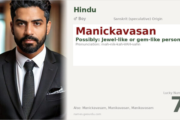 Manickavasan Name Meaning — Origin, Gender & Details (2025)