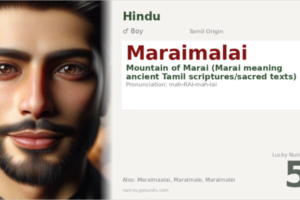 Maraimalai Name Meaning — Tamil Origin, Boy Hindu Name & Details (2025)