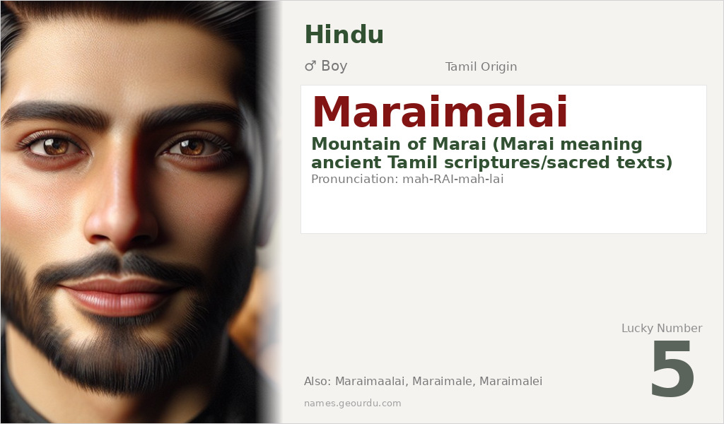 Maraimalai Name Meaning and Details