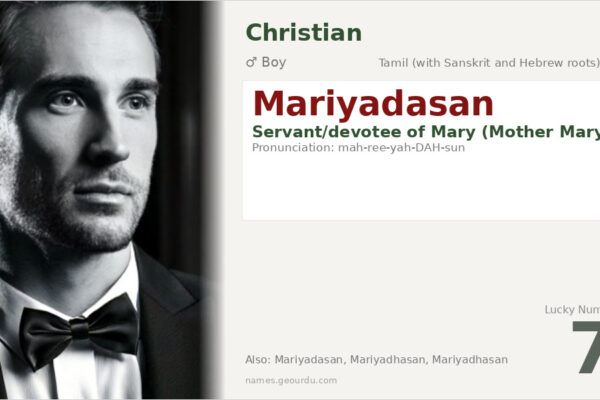 Mariyadasan Meaning — Origin, Gender & Details (2025)