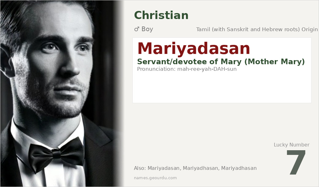 Mariyadasan Name Meaning and Details