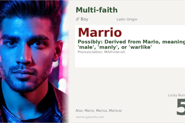 Marrio Name Meaning — Origin, Gender & Details (2025)
