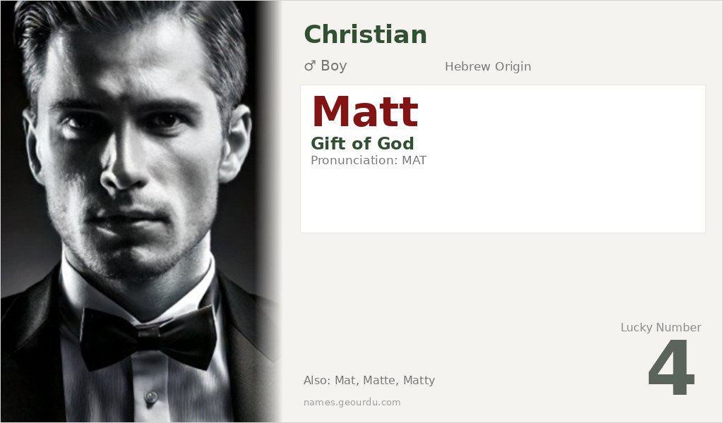 Matt Name Meaning and Details