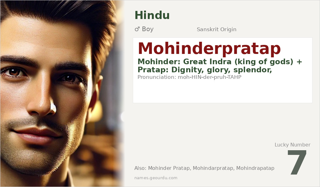 Mohinderpratap Name Meaning and Details