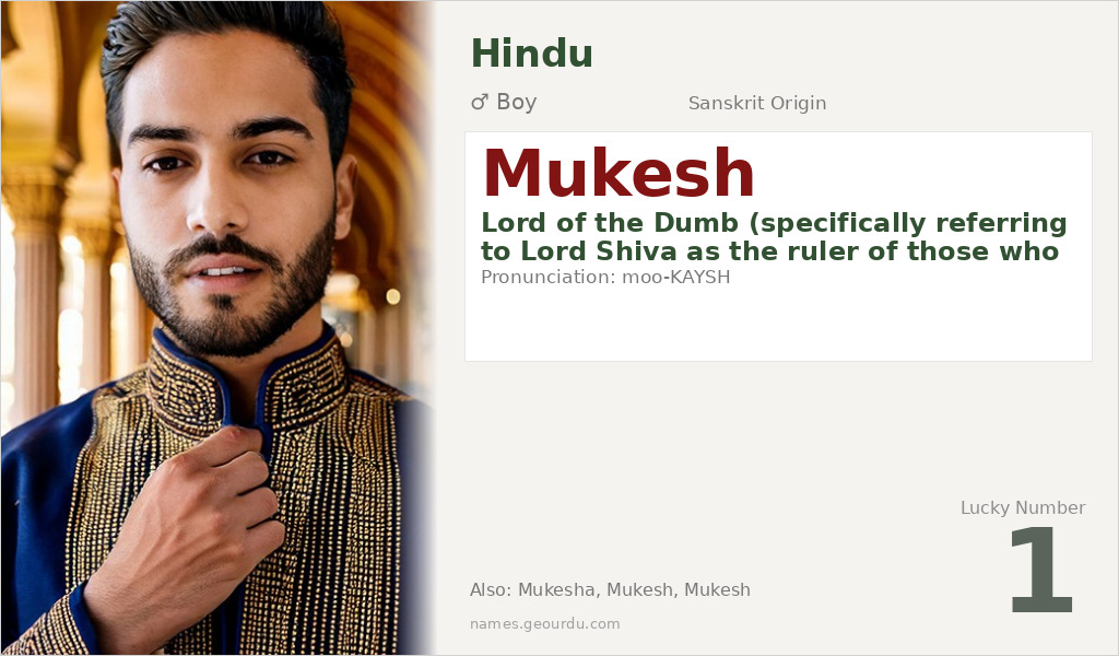 Mukesh Name Meaning and Details