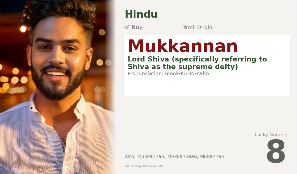 Mukkannan Name Meaning and Details