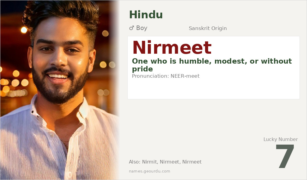 Nirmeet Name Meaning and Details