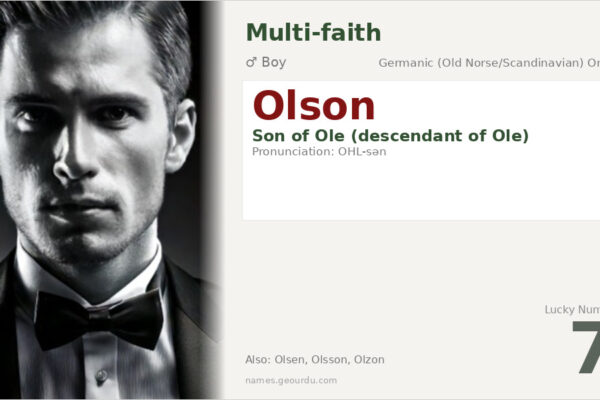 Olson Name Meaning — Scandinavian Origin, Boy Name & Details (2025)
