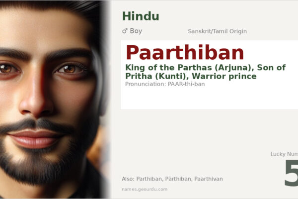 Paarthiban Name Meaning — Sanskrit/Tamil Origin, Boy Name & Details (2025)