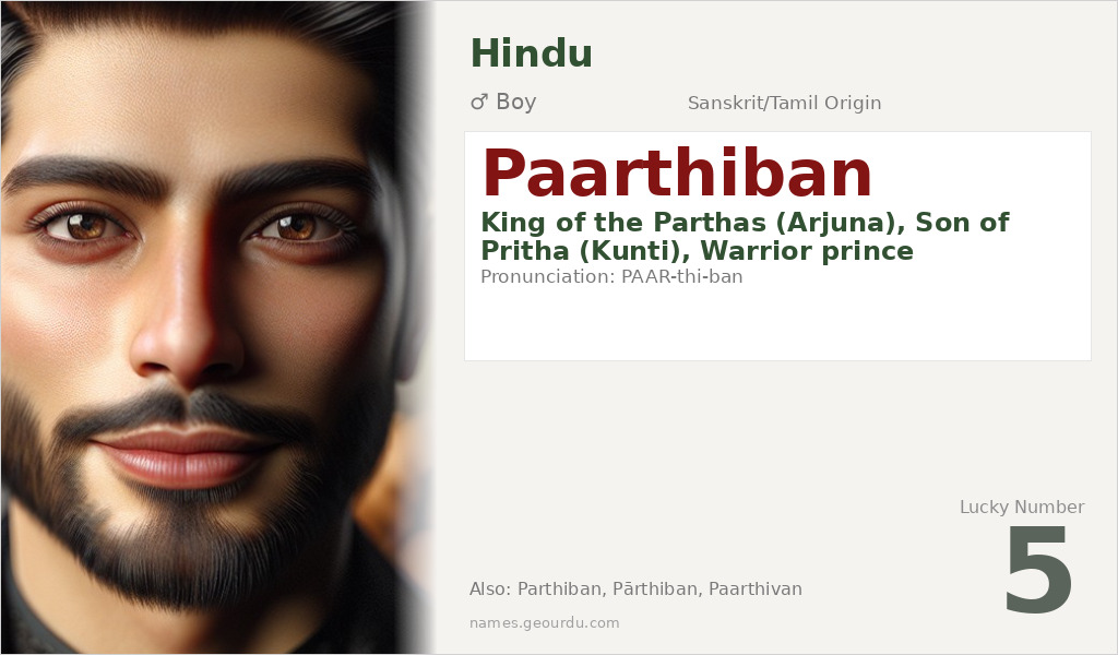 Paarthiban Name Meaning and Details