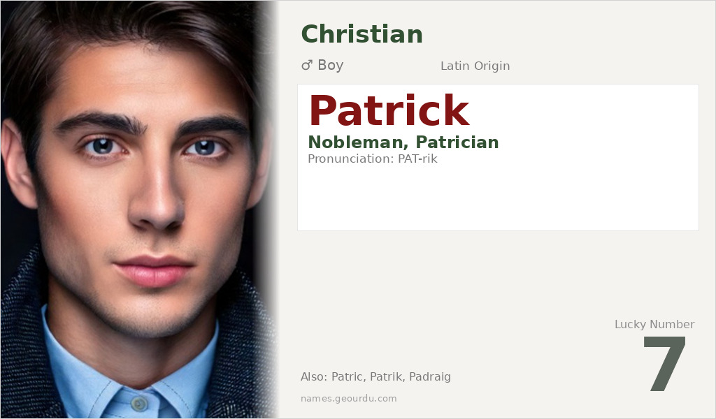 Patrick Name Meaning and Details
