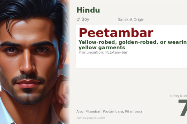 Peetambar Name Meaning — Sanskrit Origin, Boy Hindu Name & Details (2025)