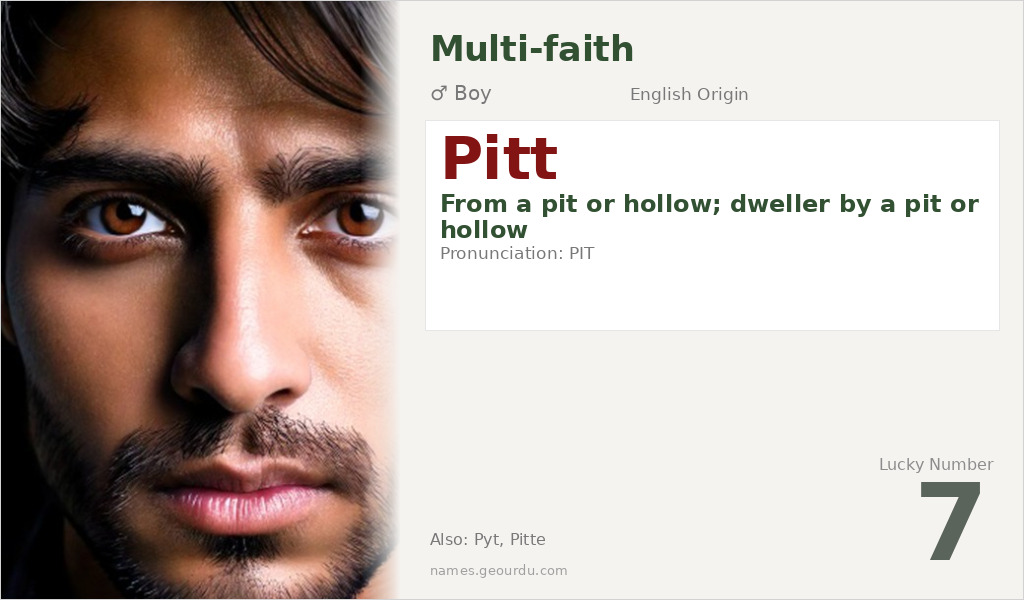 Pitt Name Meaning and Details